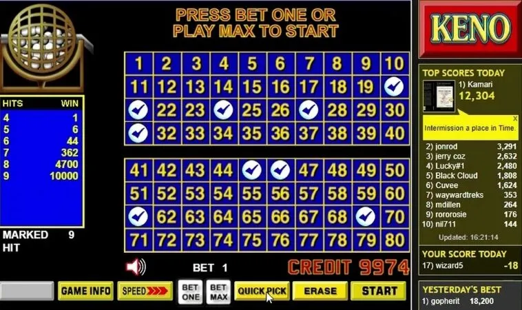 Cách Chơi Game Nhanh Keno Tại K9CC Hiệu Quả Nhất 2 Giao diện chơi game nhanh Keno tại K9CC